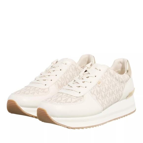 Women NWT Michael Women\'s Kors Monique Trainer Lace-up Sneakers Cream 9.5 M